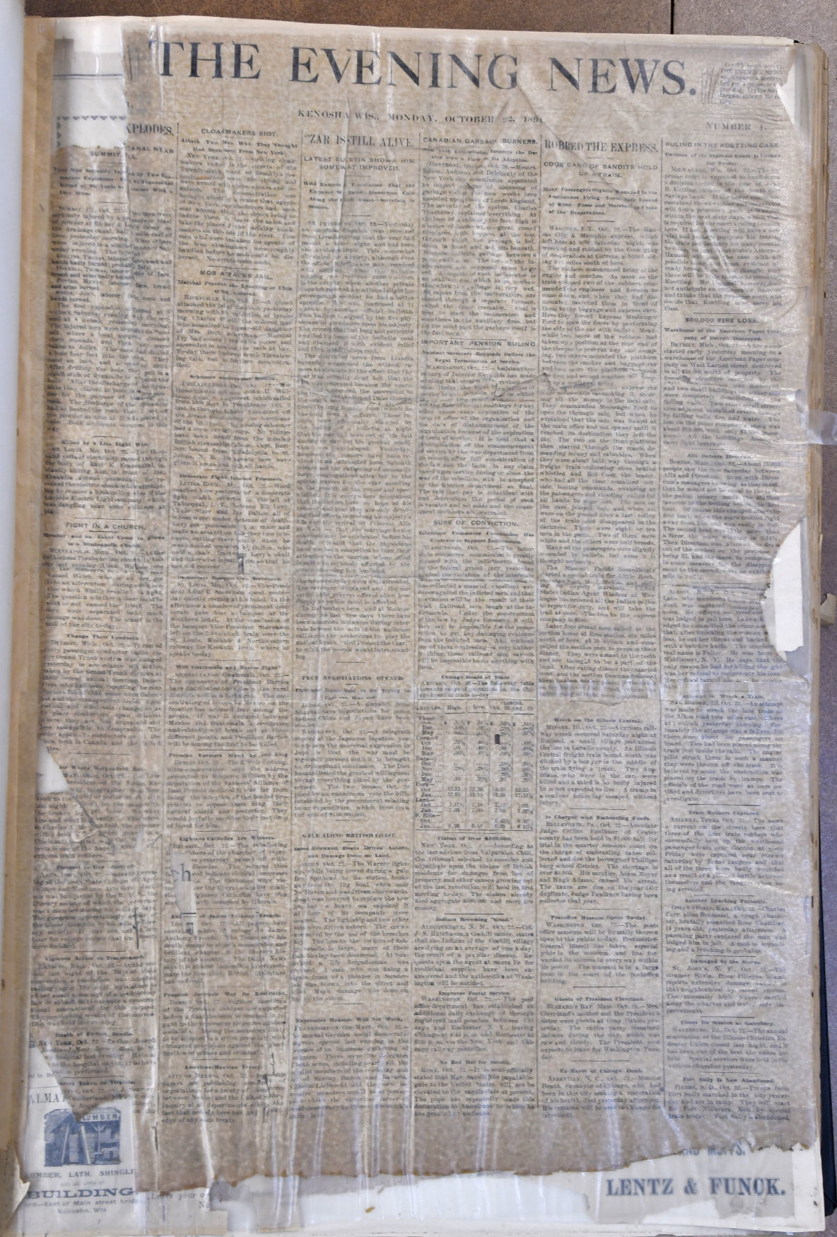 HISTORIC FRONT PAGE